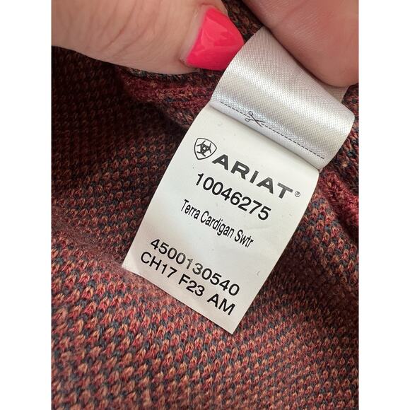 ARIAT Terra Aztec Southwestern Dolman Open Front Cardigan Sweater - Picture 9 of 10